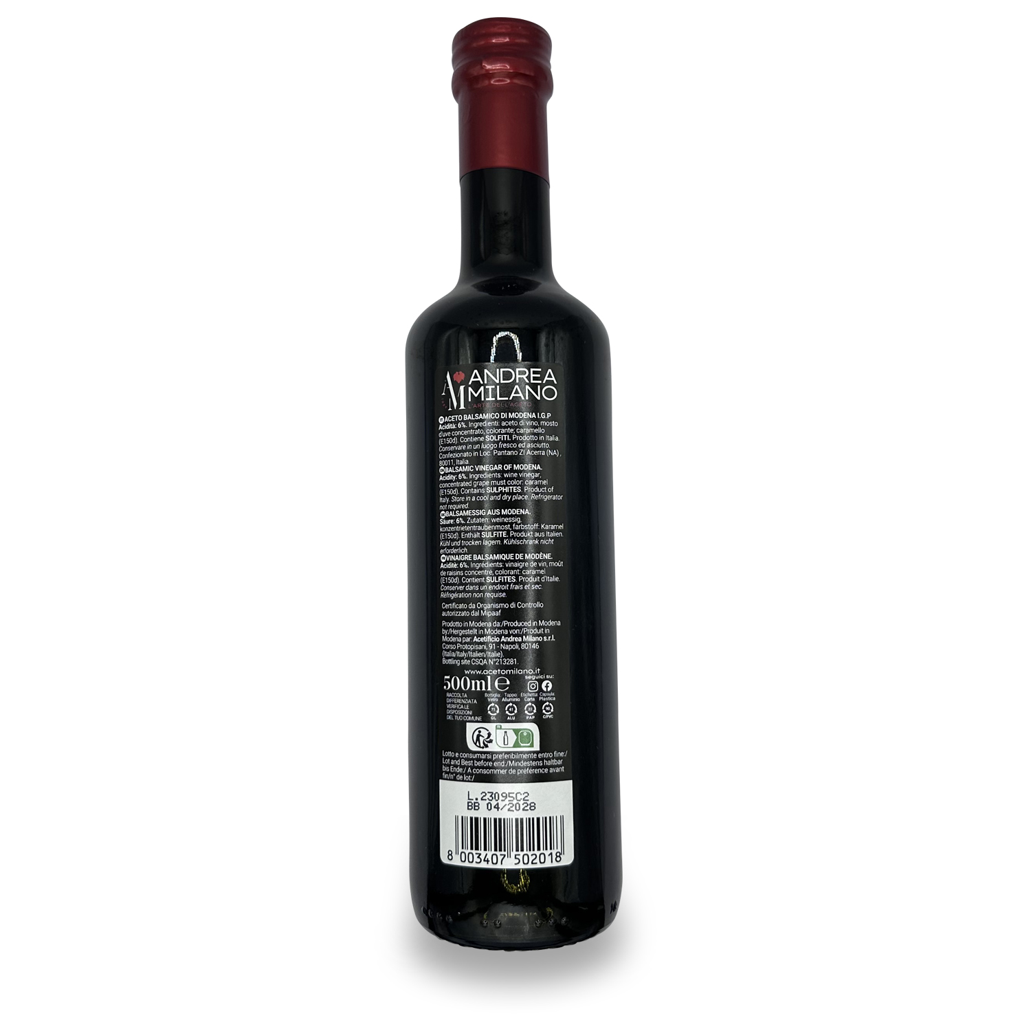 Milano Aceto Balsamico 500 Ml – Paradiso Italiano – Shop